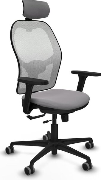 Sedia da ufficio con poggiatesta, modello Jorquera Piqueras y Crespo 3D036G2, colore grigio