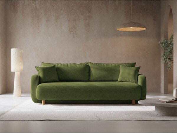 Divano verde allungabile con contenitore 231 cm Elen – Micadoni