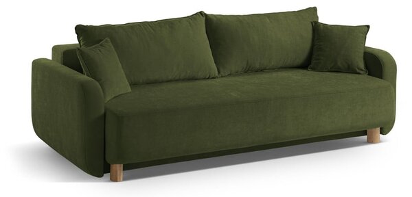 Divano verde allungabile con contenitore 231 cm Elen – Micadoni