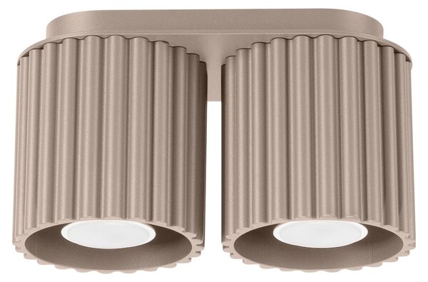 Lampada da soffitto AURA 2 taupe GU10 2xGU10 10W alluminio 12x10x21cm Sollux Lighting