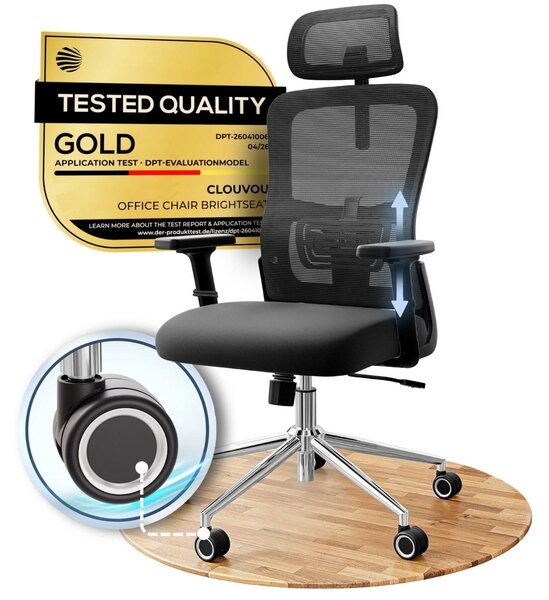 Sedia da ufficio ergonomica - Rete - Carico max 150 kg - Braccioli 2D - Struttura in acciaio