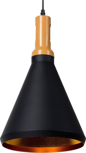 BELIANI Lampada da soffitto in metallo nero oro 189 cm industrial paralume bicolore finitura opaca moderna