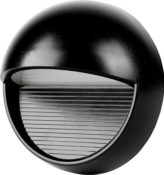 V-TAC VT-1182 Lampada applique LED 3W parete segnapasso tondo nero IP65 bianco naturale 4000K - SKU 1405