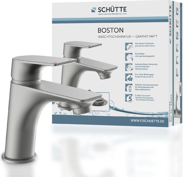 Miscelatore per lavabo SCHÜTTE BOSTON, rubinetto da bagno con scarico a scomparsa lavabo, miscelatore lavabo