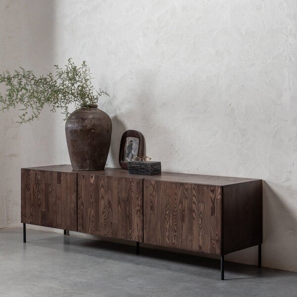 Mobile TV marrone in pino massiccio 180x56x46 cm Bono – WOOOD