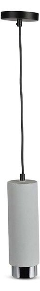 V-TAC VT-864 Lampadario portafaretto pendente 1mt GU10 in gesso grigio con bordo metallo cromato - sku 3135