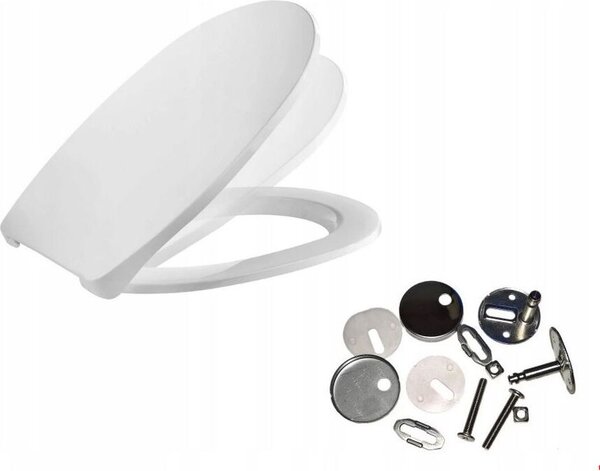 Sedile WC Ramm compatibile con Opoczno Urban Harmony (Slim), compreso il materiale di fissaggio, chiusura ammortizzata, in resina termoplastica antibatterica