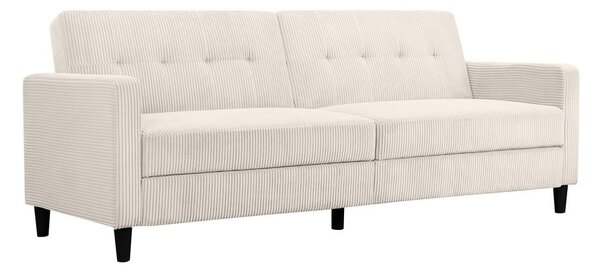 Divano letto in velluto a coste bianco 82 cm Hartford - Støraa