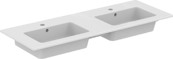 Ideal Standard Eurovit lavabo double meuble 1215mm, 1 trou de robinetterie chacun, avec trop-plein, blanc, E053401, E053401