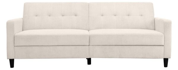 Divano letto in velluto a coste bianco 82 cm Hartford - Støraa