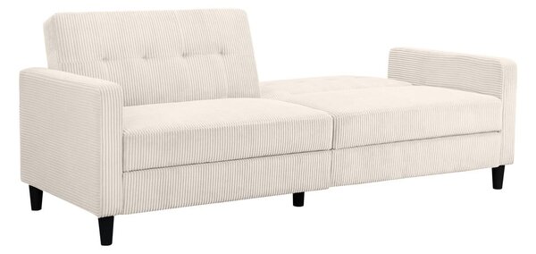 Divano letto in velluto a coste bianco 82 cm Hartford - Støraa