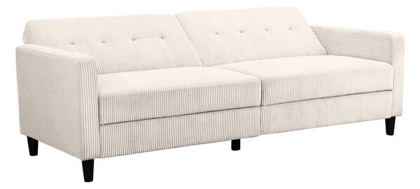 Divano letto in velluto a coste bianco 82 cm Hartford - Støraa
