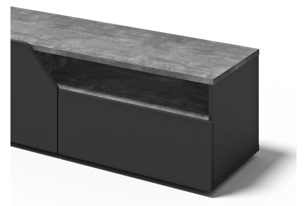 Tavolo TV nero in cemento 180x38 cm Verone - TemaHome