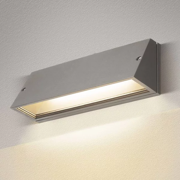 SLV Applique da esterni a LED Pema, Alluminio / Grigio / Zincato, Vetro, Moderno, Applique LED da esterni