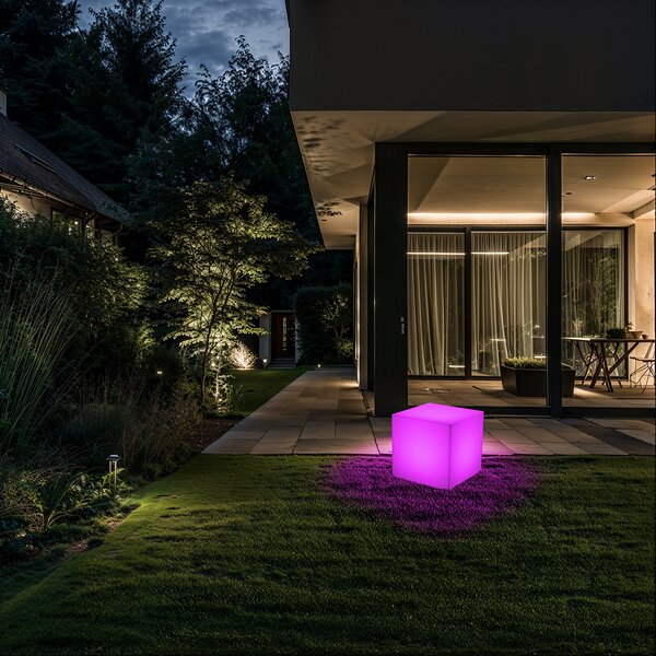 Lampada da esterno moderna bianca 38 cm quadrata IP44 - Nura