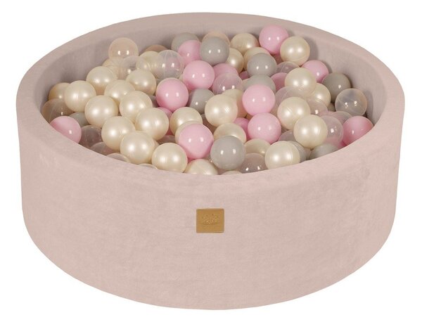 Piscina di palline color crema in velluto ø 90x30 cm Montessori – Meowbaby
