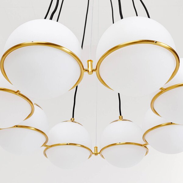 Kare Globes lampada a sospensione in oro e bianco