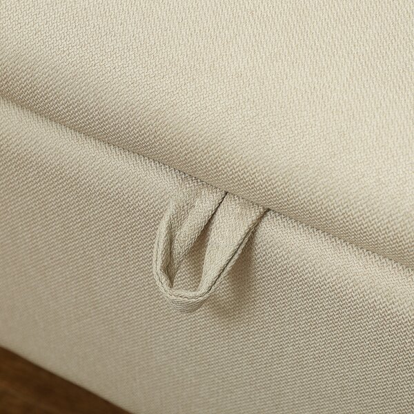 HOMCOM Banco di Almacenaggio con Coperchio Ribaltabile e Gambe in Acciaio per Camera da Letto Soggiorno Ingresso 101x38,5x44,5 cm Beige | Aosom Italy