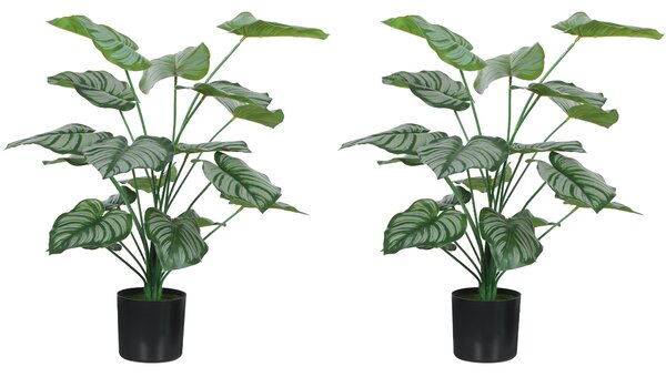 HOMCOM Piante Artificiali Decorative 65 cm Piante Artificiali con Vaso per Interni Verde | Aosom Italy