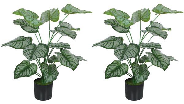 HOMCOM Piante Artificiali Decorative 65 cm Piante Artificiali con Vaso per Interni Verde | Aosom Italy