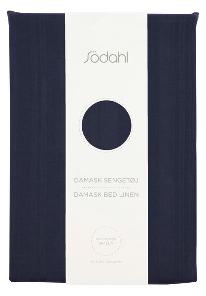 Set copripiumino e federa blu scuro in tessuto damascato per letto singolo/per letto esteso 140x220 cm Noble – Södahl