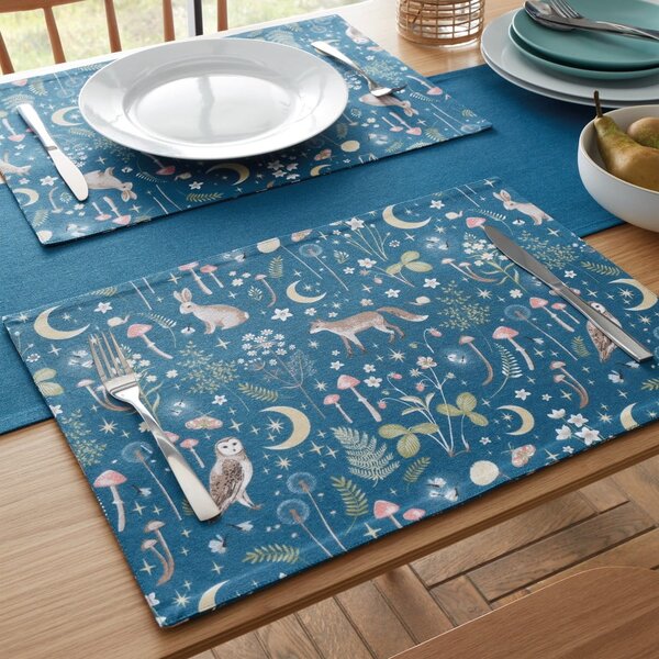 Tovagliette in set in cotone 4 pz 30x46 cm Enchanted Twilight Animals – Catherine Lansfield