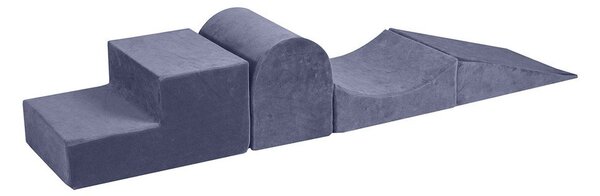 Gioco per psicomotricità blu polveroso in velluto 4 pz altezza totale 30 cm 45x193 cm Montessori – Meowbaby