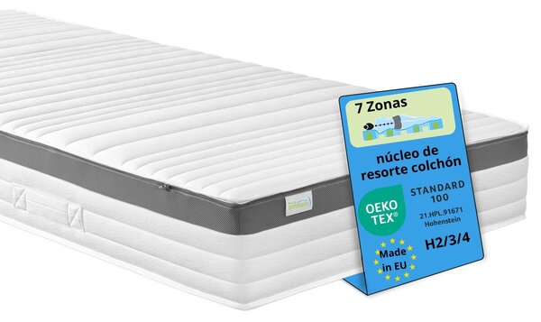 Materasso a molle insacchettate a 7 zone, ergonomico, 80 x 200 cm, H3, 21 cm, ortopedico, Bodyprotect