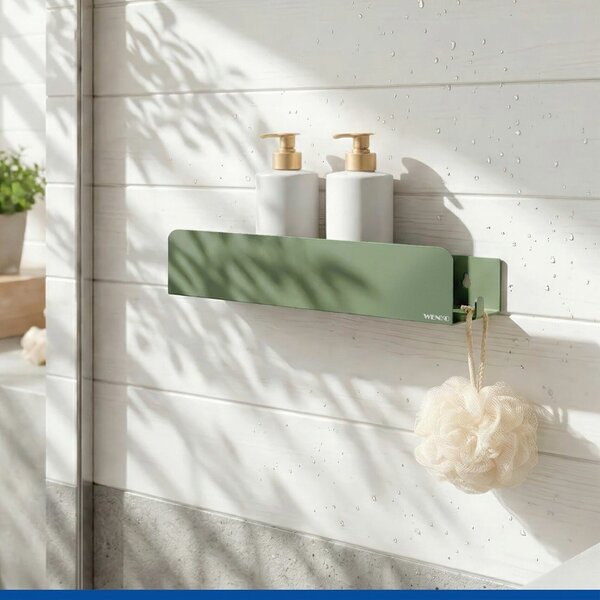 Mensola da bagno senza foratura verde in acciaio inox con aggancio Turbo-loc Lizan – Wenko