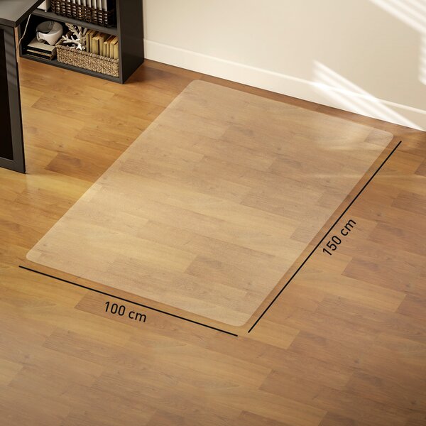 HOMCOM Tappetino Salvapavimento 100x150 cm in Plastica Trasparente per Sedia da Ufficio | Aosom Italy