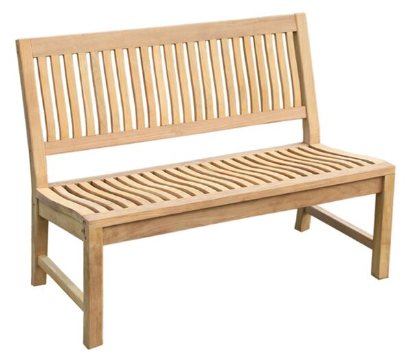 Panca da esterno in teak massello Linder Exclusiv, modello Kingsbury, 120 cm, colore naturale, dimensioni 120x65x90 cm – panca da giardino senza braccioli