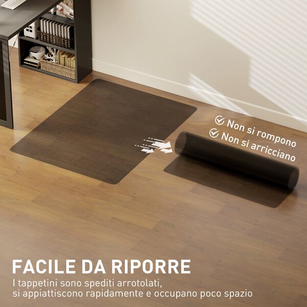 HOMCOM Tappetino Salvapavimento 120x90 cm in Plastica Nera Trasparente per Sedia da Ufficio | Aosom Italy