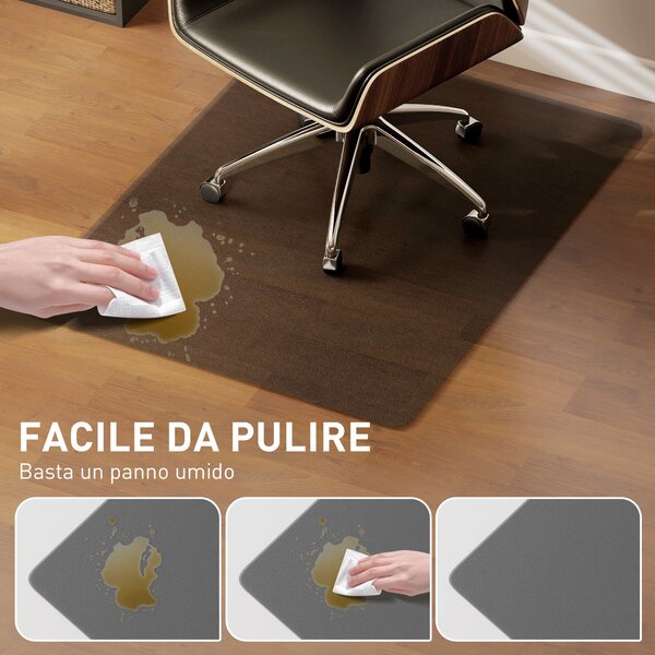 HOMCOM Tappetino Salvapavimento 120x90 cm in Plastica Nera Trasparente per Sedia da Ufficio | Aosom Italy
