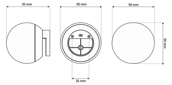 Lampada LED da Specchio Rotonda 3W IP54 - Da cornice o filo lucido Colore Bianco Naturale 4.000K