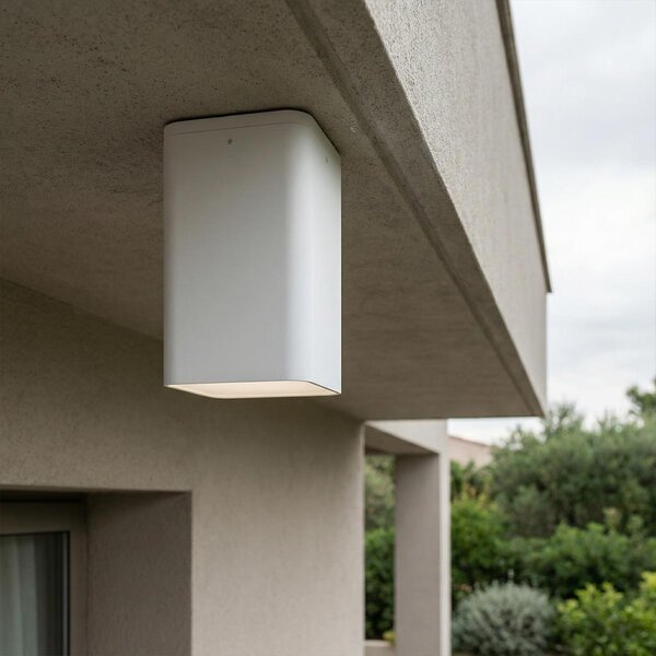 Plafoniera da soffitto E27 Quadrata IP54 in Alluminio - Bianca