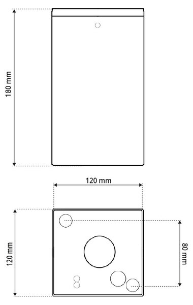 Plafoniera da soffitto E27 Quadrata IP54 in Alluminio - Bianca