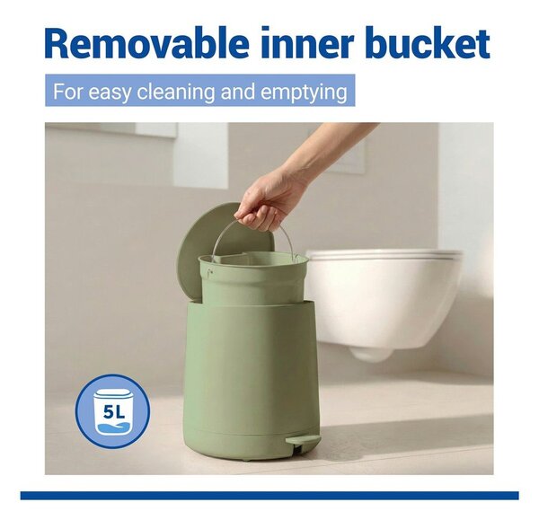 Cestino per la spazzatura verde in plastica con pedale 5 l Fablo – Wenko