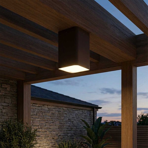 Plafoniera da soffitto E27 Quadrata IP54 in Alluminio - Corten