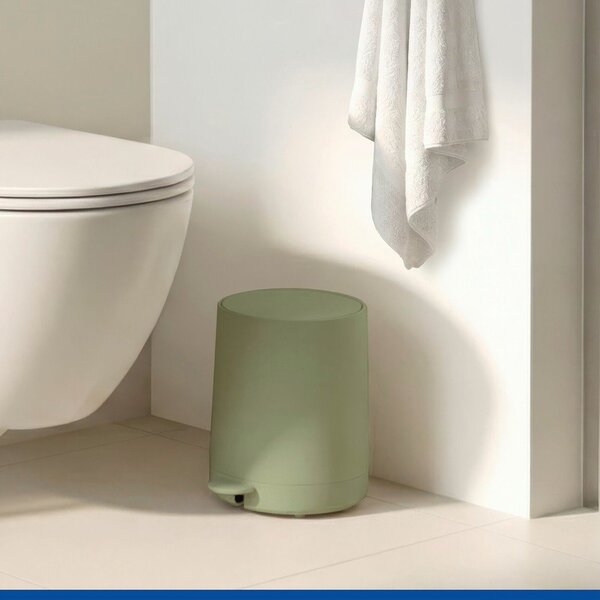 Cestino per la spazzatura verde in plastica con pedale 5 l Fablo – Wenko