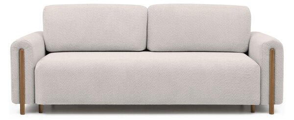 Divano beige allungabile/con contenitore e rivestimento in bouclé 244 cm Arcadova – ELTAP