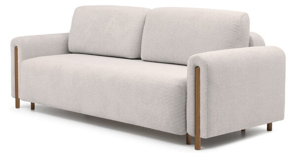 Divano beige allungabile/con contenitore e rivestimento in bouclé 244 cm Arcadova – ELTAP