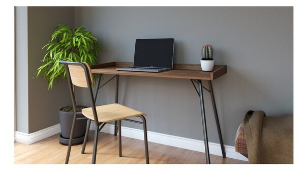 Tavolo da lavoro con piano in legno di noce 52x115 cm Rayburn - Woodman