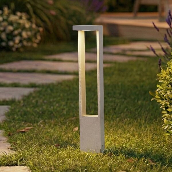 Lampioncino da giardino Lonete Lindby, Bianco / Opale, Alluminio, Moderno, Lampada LED da esterni