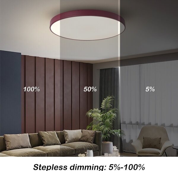 Brilagi-LED Dimmerabile lampada da soffitto POOL LED/60W/230V 3000-6000K 60 cm bordeaux+telecomando