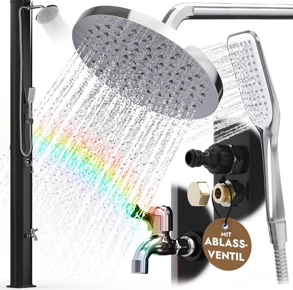 Doccia da giardino 40 litri doccia solare Doccia da piscina con doccetta 20cm Doccia a pioggia Doccia da giardino per esterni Doccia solare a pedale