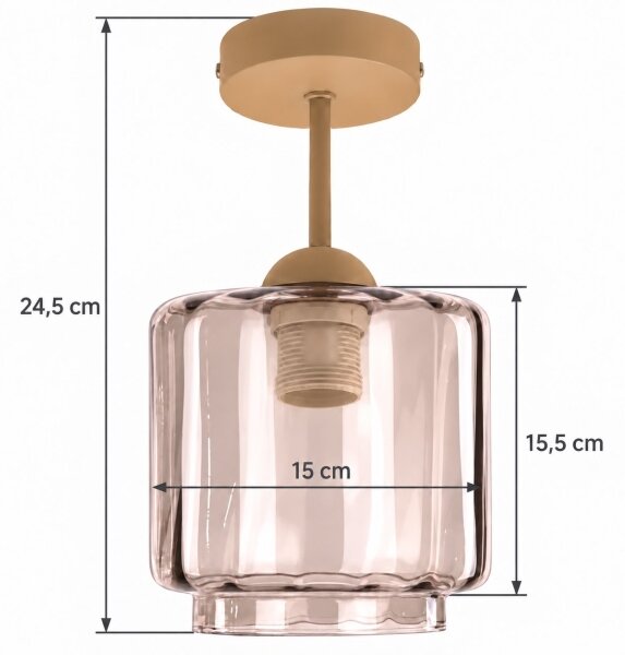BRILAGI - Plafoniera LED R GLASS 1xE27/60W/230V pr. 15cm beige/beige fumé