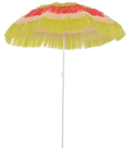 HOMCOM Ombrellone da giardino/spiaggia/terrazzo, stile Hawaii, colorato, diametro: 160 cm