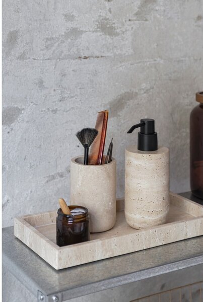Portaspazzolino in pietra beige Travertine - Mette Ditmer Denmark