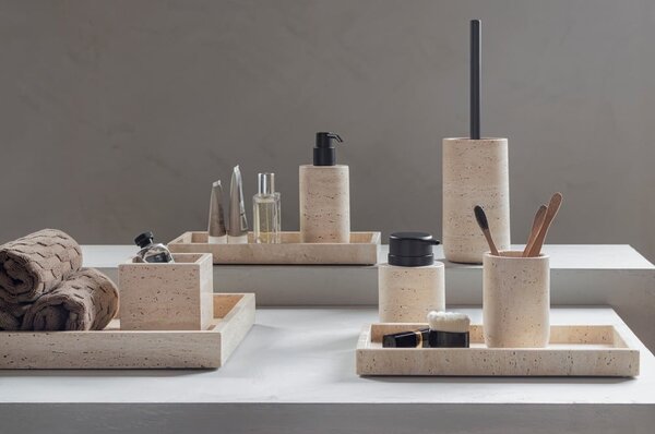 Portaspazzolino in pietra beige Travertine - Mette Ditmer Denmark