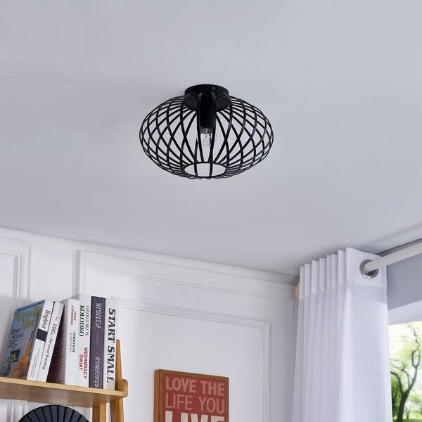 Plafoniera soffitto Maivi Lindby, dimmerabile, Nero, Soggiorno / Sala da pranzo, Metallo, Moderno, Plafoniera
